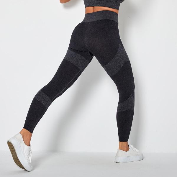 Seamless knitted moisture wicking breathable tight yoga pants sports running