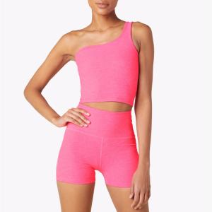 Quality 87% Polyester Cropped Biker Shorts Sets Moisture Wicking 4 Way Stretch wholesale