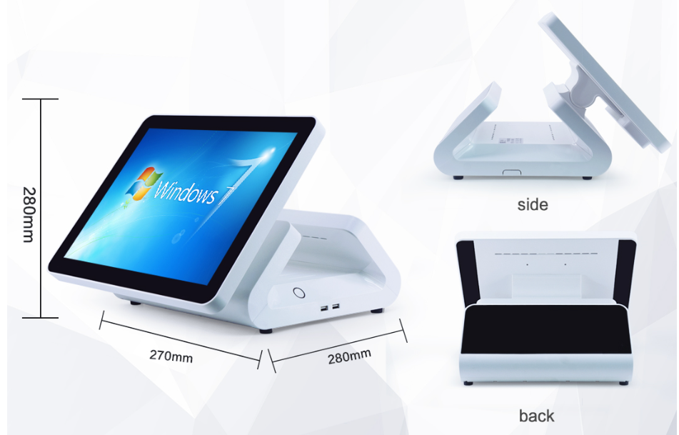 Advanced Dual 15.6'' HD Touch Screen POS Terminal Model 401 with Win/Andriod Support