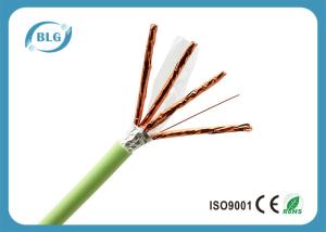 Quality Double Shielded Green Cat6a Lan Cable OFC 23AWG Conductor 305m Per Roll wholesale