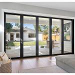 Commercial Aluminum Stacker Door Exterior Double Tempered Glass