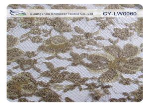 Quality Water Soluble Gold Metallic Embroidered Lace Fabric For Wedding Dresses wholesale