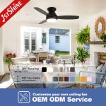 42 Inch Black Flushed Mounted Bedroom Samrt Home Ceiling Fan With Lights