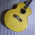 Custom Solid 43 Inch Jumbo Parlor Acoustic Guitar Flamed Maple Back Side Ebony