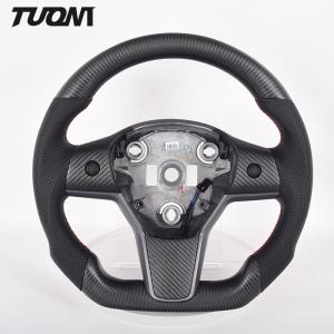 Quality Sports Carbon Fiber Tesla Model 3 Yoke Steering Wheel Flat Bottom OEM wholesale