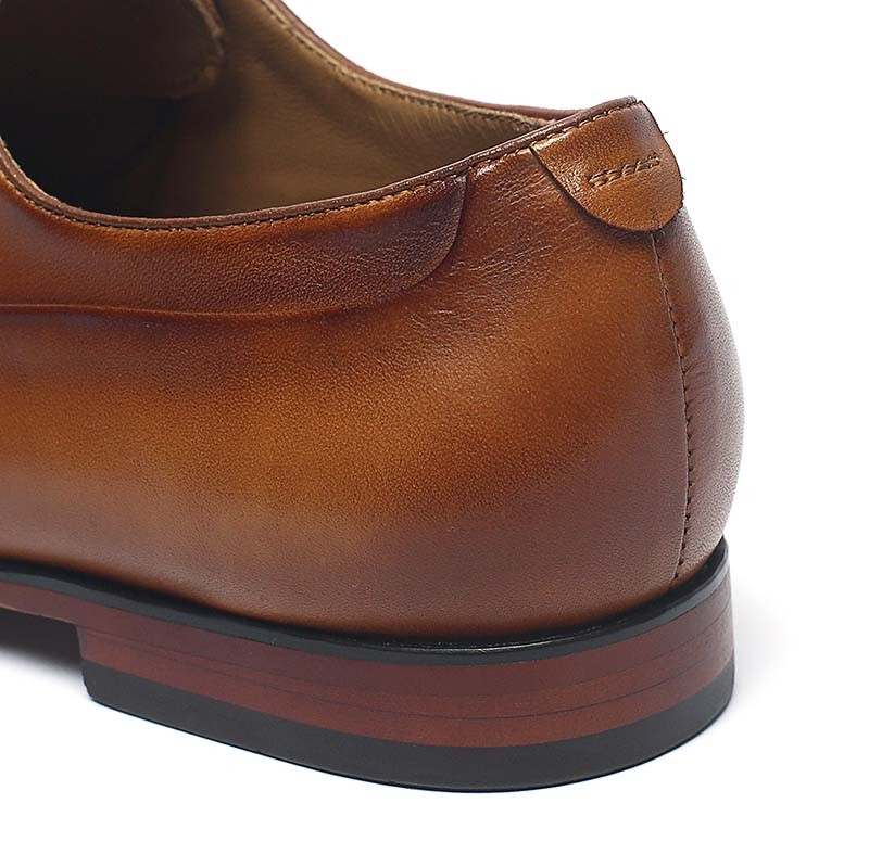 Fashionable Tan Lace Up Mens Leather Dress Shoes