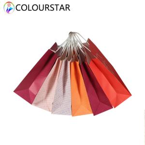 Quality SGS CMYK Kraft Paper Shopping Bag Twisted Handles​ 157gsm With Logo wholesale