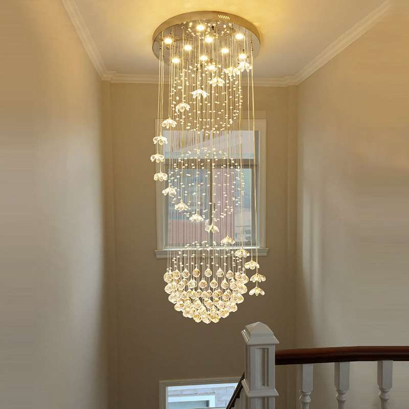 Modern Long Staircase Crystal Chandelier Lighting Indoor Lighting Hanging Luster(WH-NC-27)