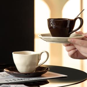 Quality Novelty Design Style Handmade Ceramic Coffee Cups And Saucers For Sustainable wholesale