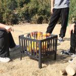 Camping Firepit Stove 15.7'' Square Metal Wood Burning Firepit for Backyard