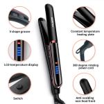 Ceramic Coated Plates Flat Iron Hair Straightener Electric Adjustable Temperatur