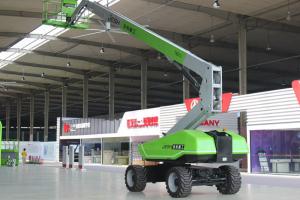 Quality Green Electric Boom Lift Machine 27m Platform Height Desiel Powered Engine wholesale