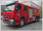 Foam Large Fire Truck Howo 276kw Max Power 6x4 Driving Type 9 Forward Gear