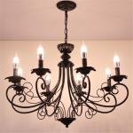 Vintage Loft Retro Chandelier Beige Black Color Vintage lustre American Candle