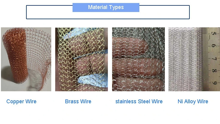 Width 500mm Knitted Copper Mesh 0.28mm Rust Resistance 99% Filter