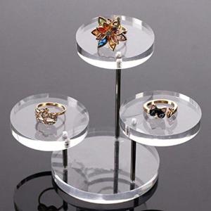 Quality Clear Round Button Acrylic Jewelry Display Stands 3 Layer For Earring Necklace Ring wholesale
