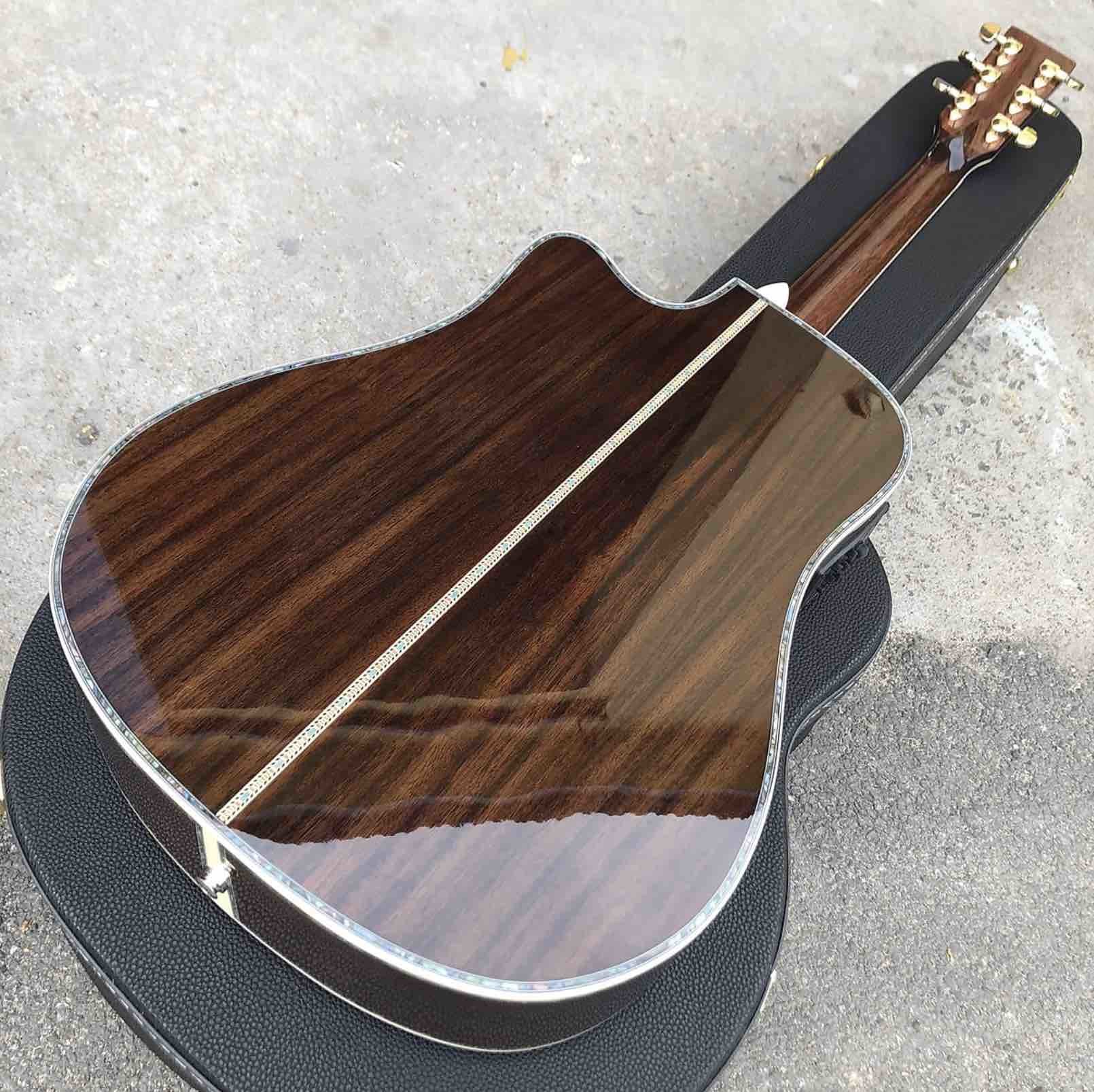 Classical Acoustic Guitar Grand Cutaway 41" Solid Spruce Top Rosewood back&side 301 EQ Abalone Binding