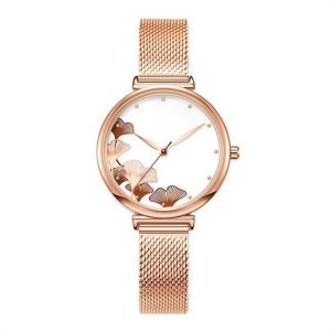 Quality 3ATM Waterproof Womens Personalised Watch Fan Shaped Symmetrical Ginkgo Print wholesale