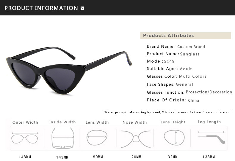 Butterfly Cat Eye Frame Glasses Trendy Street Style Hot Sale Sunglasses