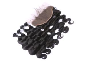 Quality Body Wave 13x6 Full Lace Frontal Closure Good Feeling Resilient With 4 Bundles wholesale