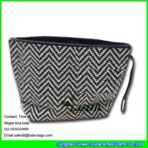 Quality LUDA chevron straw handbags striped paper straw purse clutches wholesale