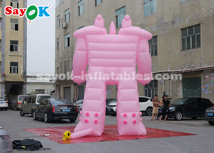 Pink 5m Inflatable Robot Cartoon Characters For Rental Business