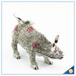 Wall Street Full Of Rhinestone Lucky Cattle Trinket Box Decoration Animal