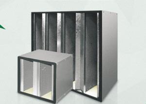 Quality Temperature Fiber Glass V Bank Filter With Holt Melt Beads H13 H14 Efficiency wholesale