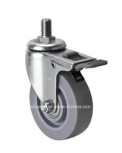 Quality Edl Mini 2.5&quot; 35kg TPE Caster with Threaded Brake 26425-56 Thickness 2mm wholesale