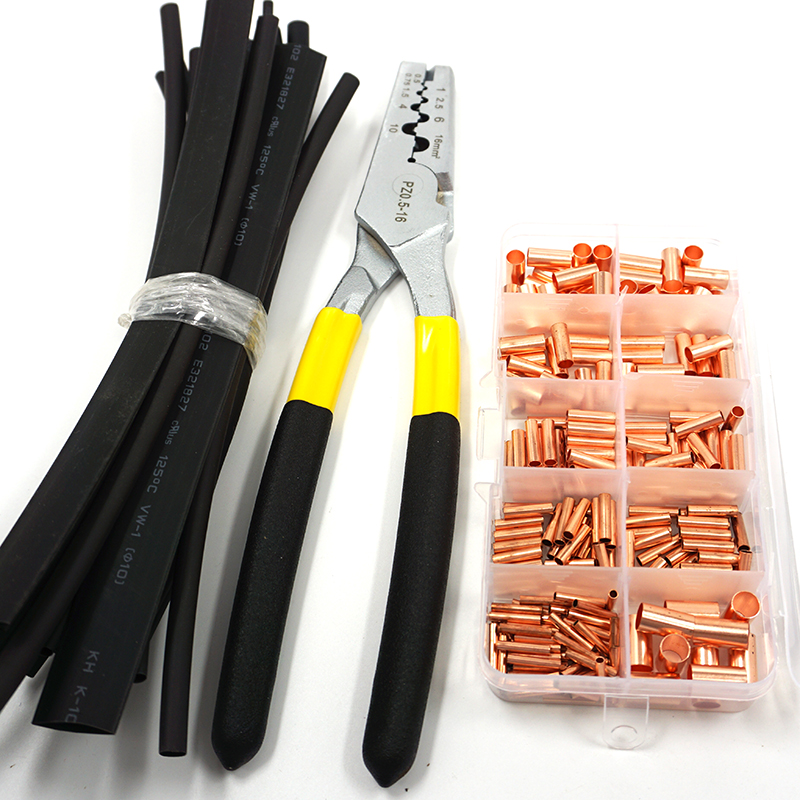 OEM Industrial Electrical Connector Small Copper Terminal Lug 1.5mm-8mm with Heat Shrink Tube