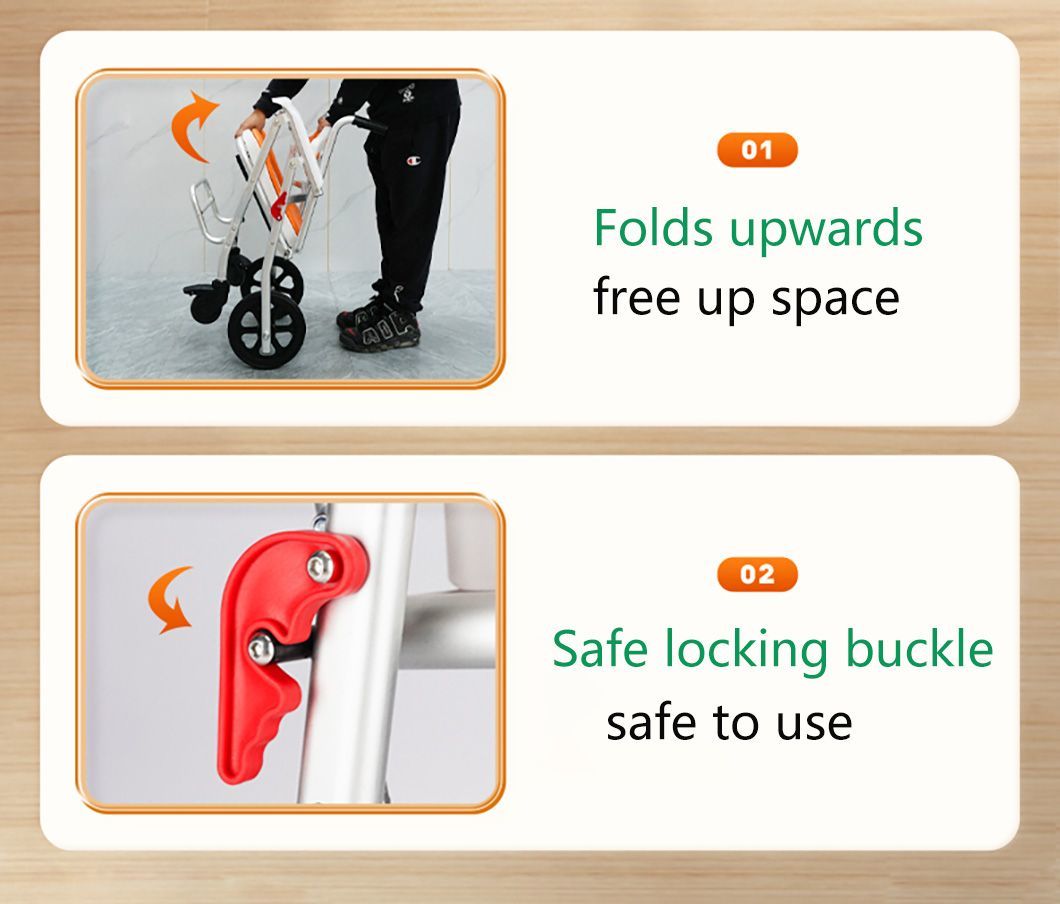 Medical Used Manual Wheelchair Lightweight Folding Commode Chair for Elderly and Disabled People