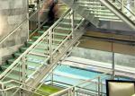 Carbon Steel Beam Zig Zag Glass Straight Flight Staircase Tempered Glass Stair
