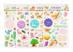 Quality Plant Custom Kids Sticker Printing , Puffy Animal Stickers Printed Blister Packaging wholesale