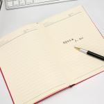 Custom Printed Business Leather Cover A5 Hardcover Journal Notebook with