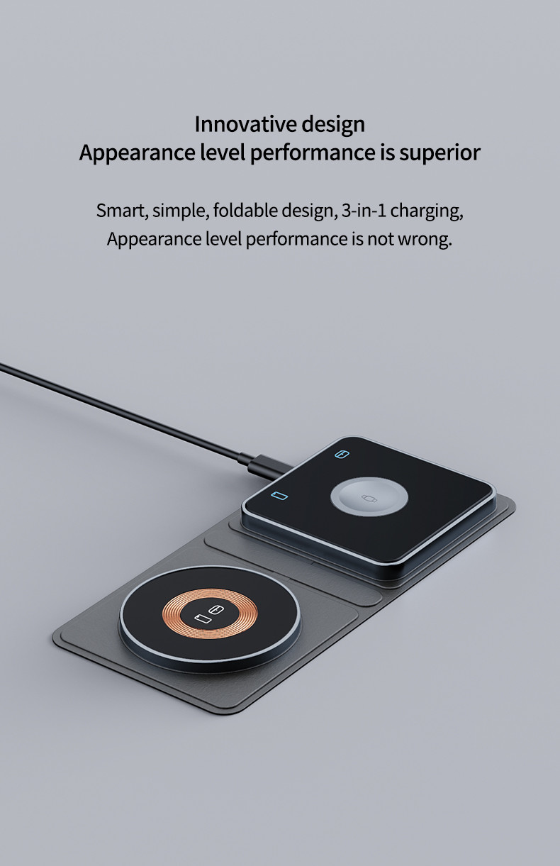 15W Foldable Wireless Charging Pad with Magnetic Charging Rated Output Power 20W