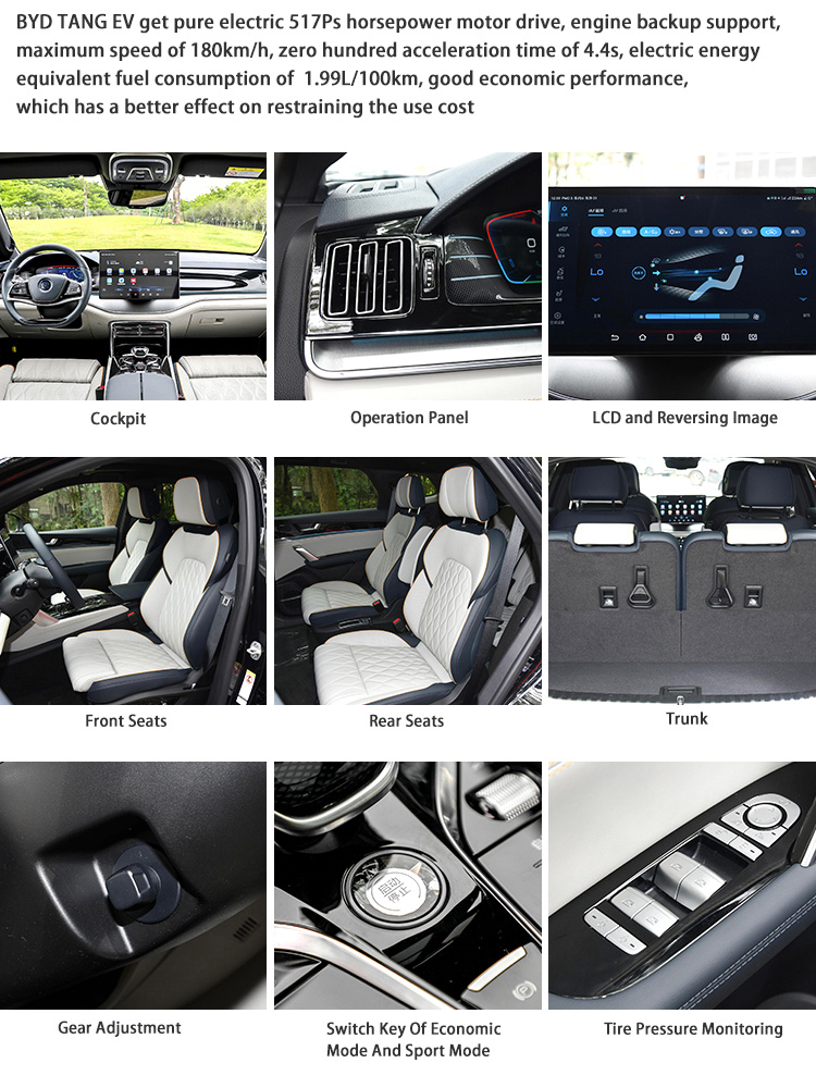 Electric 7 Seater Midsize SUV Hybrid 635km 730km BYD Tang Vehicles