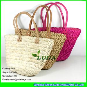 Quality LUDA wholesale cornhusk straw handbag colored maize straw beach bags wholesale