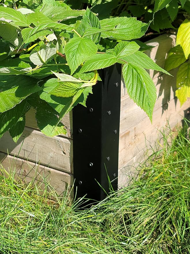 Raised Garden Bed Corner Brackets 17.25 inch Set of 4 Matte Black Finish Rustproof Steel