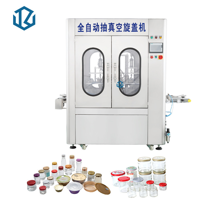 2 / 4 / 6 Heads Automatic Vacuum Capping Machine For Food Sauce Jars Glass Containers