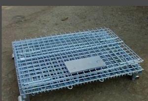 Quality Galvanizing Storage Cages On Wheels With 100mm Height Wheel Easily Folded wholesale