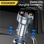 Essager 2022 Fenglang Aluminum alloy digital display car charger 80W 3 in 1 Car