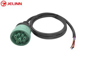 Quality Green J1939 9pin to Open End Pigtail Cable wholesale