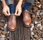 Retro Vintage Mens Leather Dress Shoes Brown Oxfords Zip Lace Up Brogue Shoes