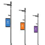 Outdoor Roadside Light Poles Displaying Full Color Led Signs Large Screen