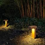 Rusty Path Square Led Corten Steel Bollard Lights