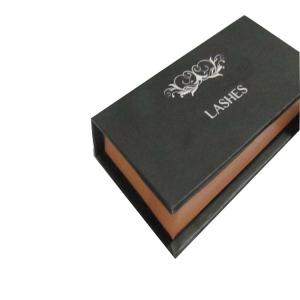 Quality black red magnet eyelash box silk screen spot uv logo eyelash pack box custom false lashes paper box wholesale