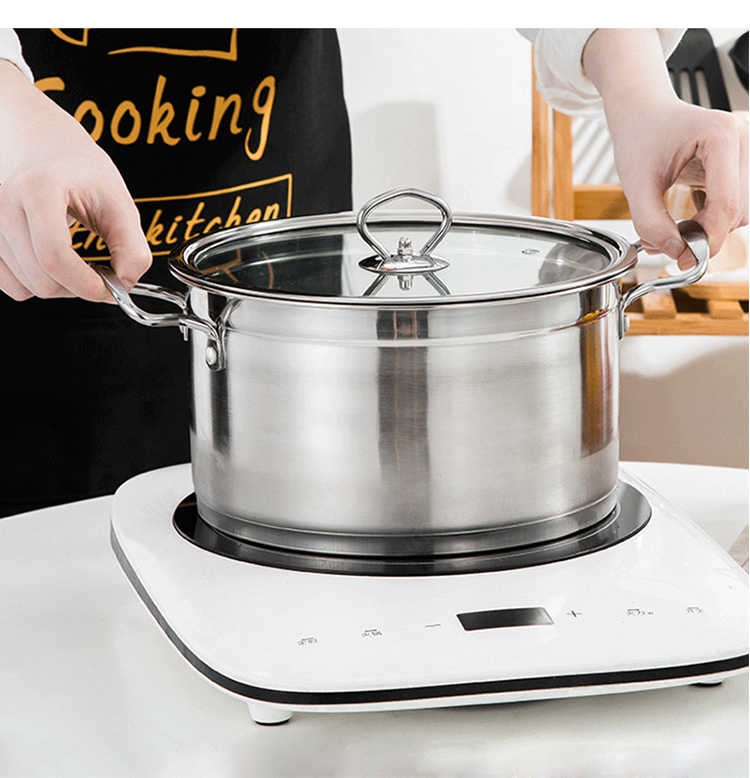 Amazon Top Seller Stainless Steel Food Soup Pot Cooking Pot With Glass Lid