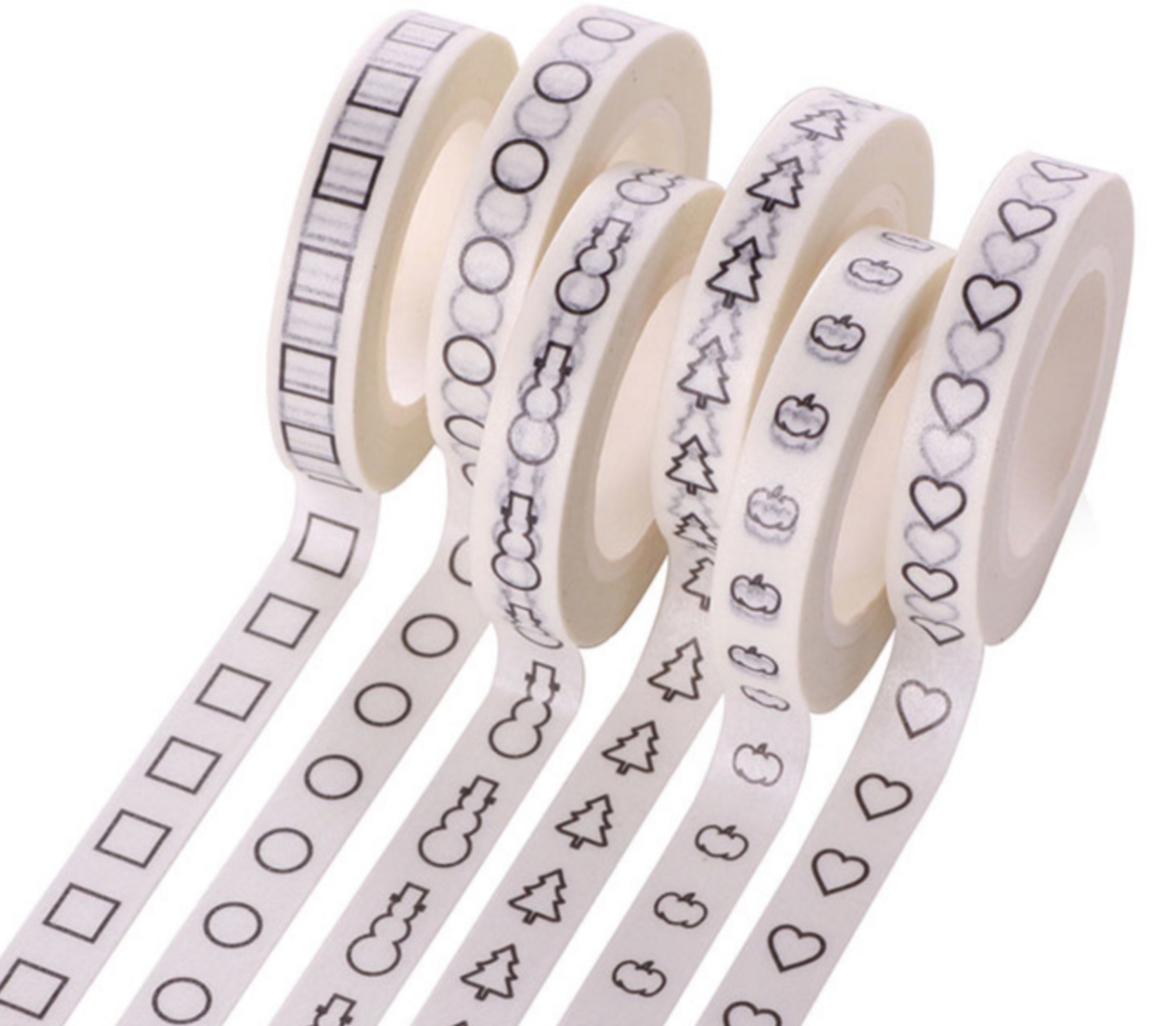10 meters plastic core Custom Printed Washi Paper Tape simple design washi Decoration Tape