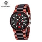 Man Black Dial Wooden Quartz Watch Business Wristwatch Water Proof 1019-4