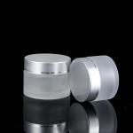 15g 30g 50g 100g Frosted Clear Glass Cream Jar with Gold Silver Screw Lid